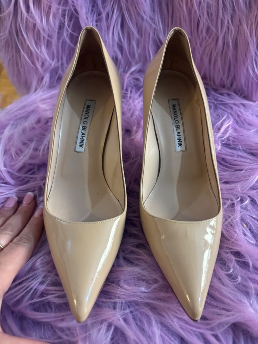 manolo blahnik nude patent leather ICONIC *accepting offers